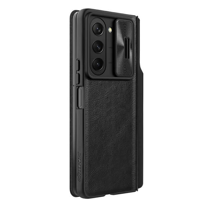 Калъф с S Pen Поставка за Samsung Z Fold 5, Nillkin Qin Pro Leather Case, Черен (3)