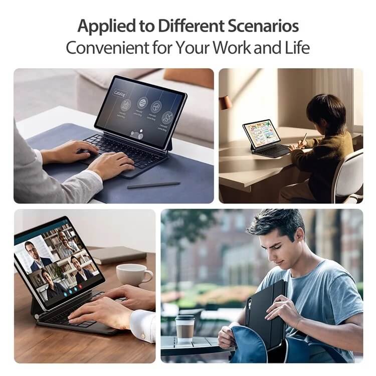 Калъф с Клавиатура и Тъчпад за Samsung Tab S10 Lite/ S10 FE/ S9 FE/ S9, Dux Ducis Magnetic Keyboard Case, Черен (4)