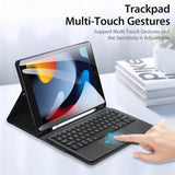 Калъф с Клавиатура за iPad 9/ 8/ 7 10.2, Dux Ducis Touchpad Keyboard Case, Черен (7)