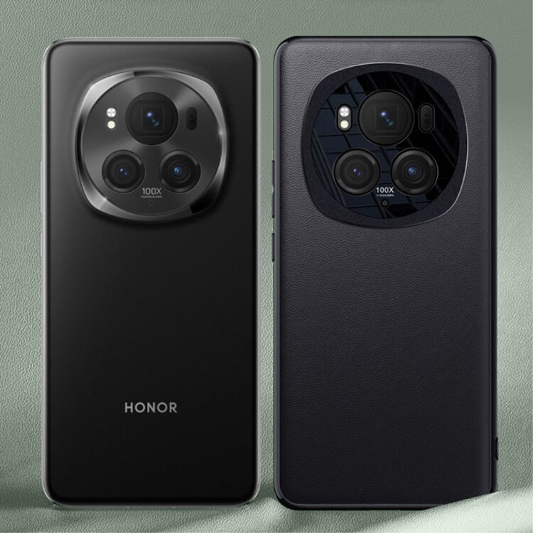 Кожен Калъф за Honor Magic 6 Pro, GKK Leather Case, Черен (3)