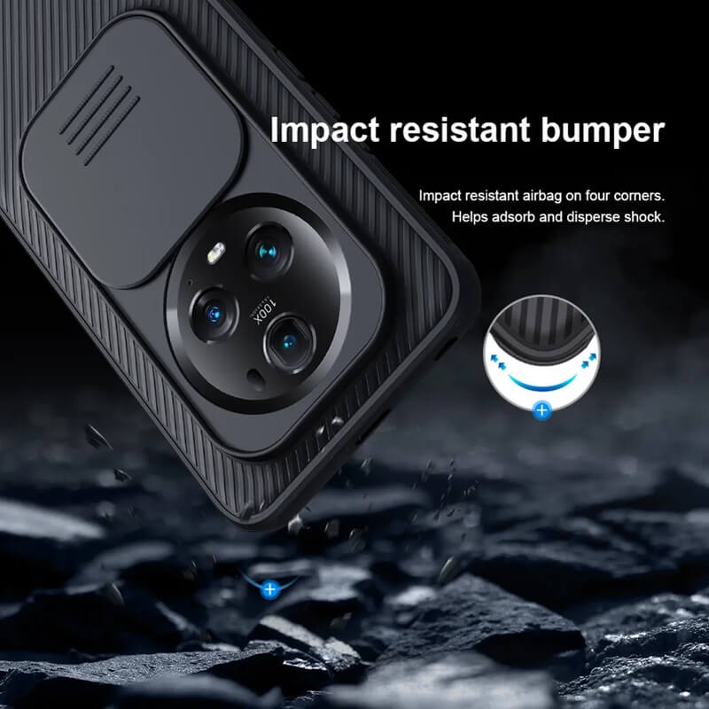 Калъф с Плъзгач за Камера за Honor Magic 6 Pro, Nillkin CamShield Case, Черен (5)