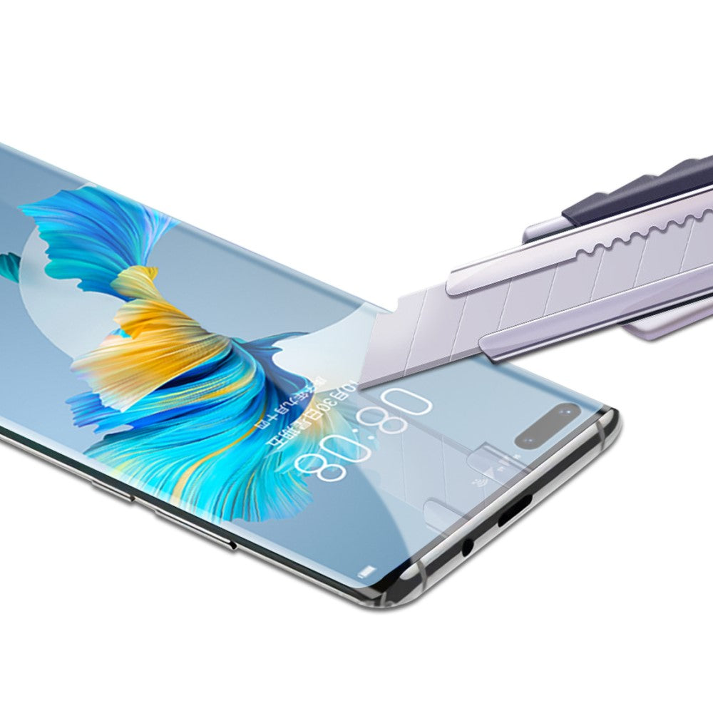 Стъклен Протектор с UV лепило за Huawei Mate 20 Pro, Amorus UV 5D Glass, Прозрачен (5)