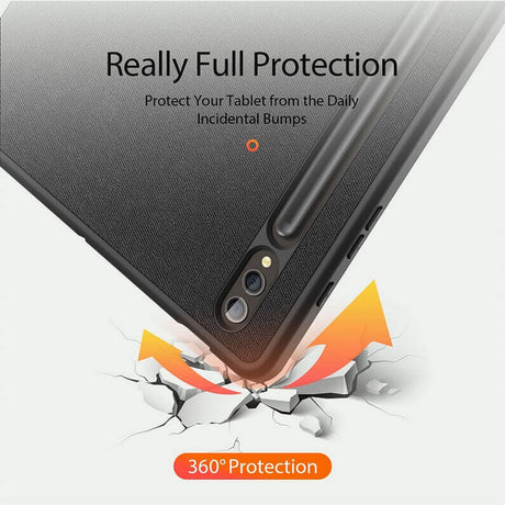 Калъф с Pen Поставка за Samsung Tab S10 Plus/ S9 Plus 12.4", Dux Ducis Domo Case, Черен (2)