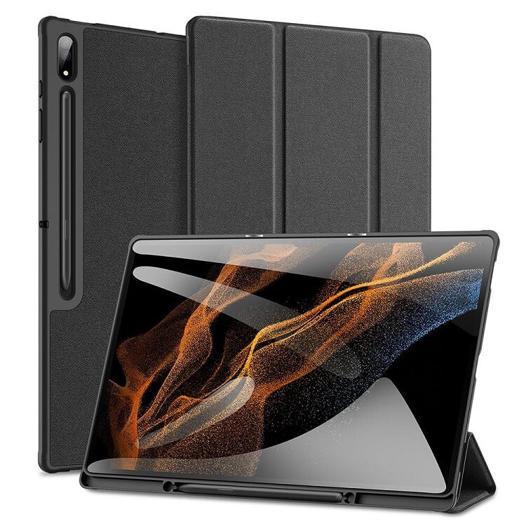Калъф с Pen Поставка за Samsung Tab S10/S9 Ultra 14.6", Dux Ducis Domo Case, Черен