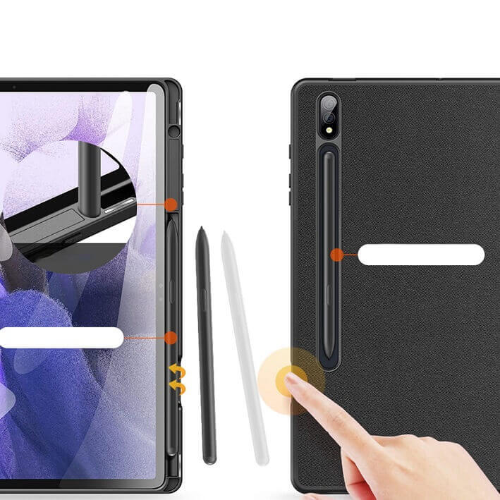 Калъф с Pen Поставка за Samsung Tab S10 Plus/ S9 Plus 12.4", Dux Ducis Domo Case, Черен (6)