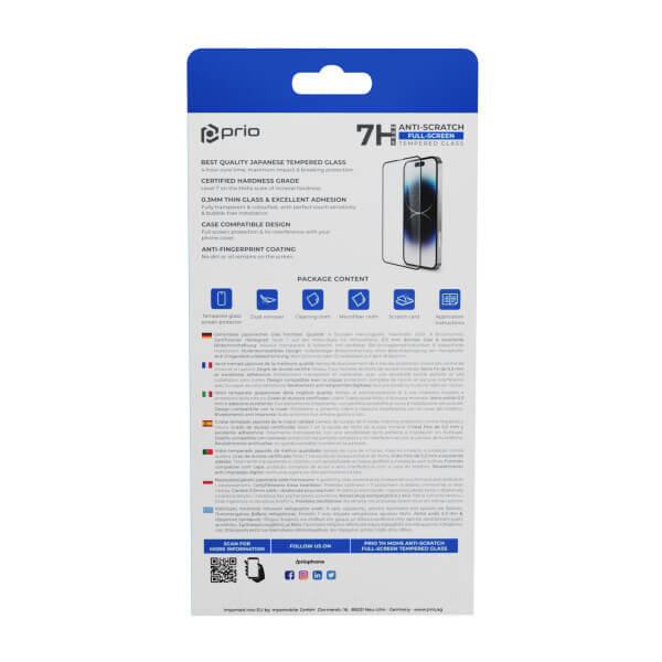 Стъклен Протектор за iPhone 15 Pro, Prio 3D Tempered Glass, Прозрачен (4)