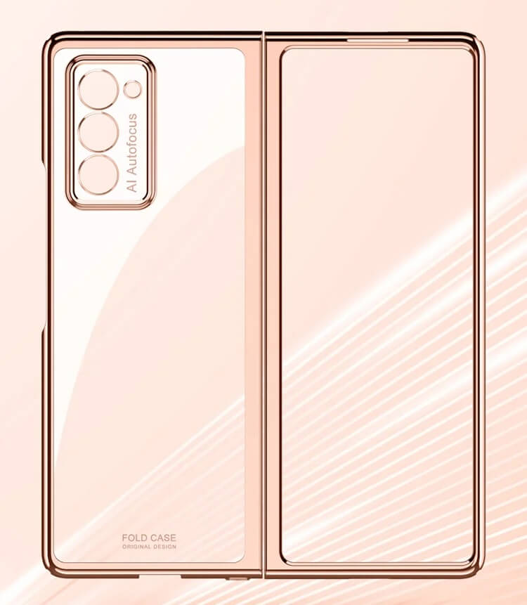 Поликарбонатен Калъф за Samsung Galaxy Z Fold 2, Electroplating Frame Case, Златист