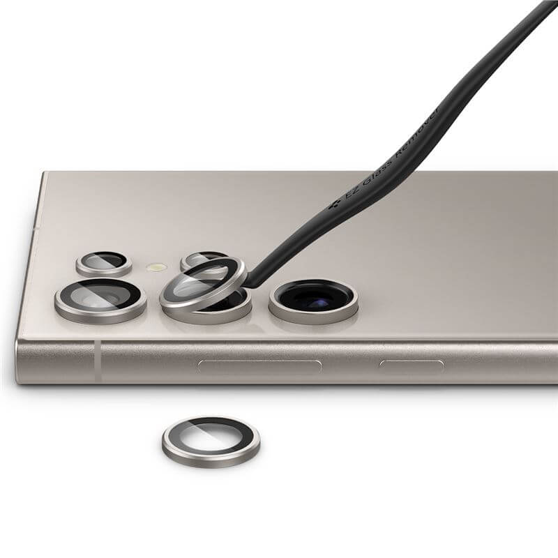 Протектор за Камерата на Samsung S24 Ultra, Spigen EZ Fit Optik Pro Glass tR 2бр., Сив (7)