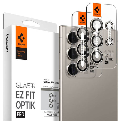 Протектор за Камерата на Samsung S24 Ultra, Spigen EZ Fit Optik Pro Glass tR 2бр., Сив