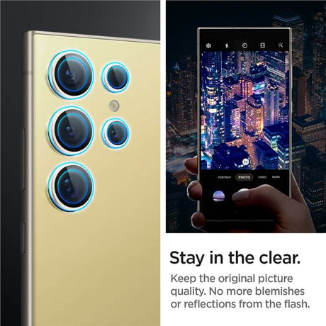 Протектор за Камерата на Samsung S24 Ultra, Spigen EZ Fit Optik Pro Glass tR 2бр., Жълт (7)