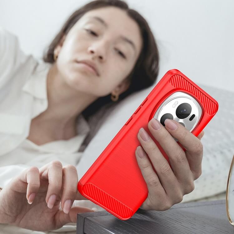 Противоударен Калъф за Honor Magic 6 Pro, Premium Carbon Case, Червен (7)