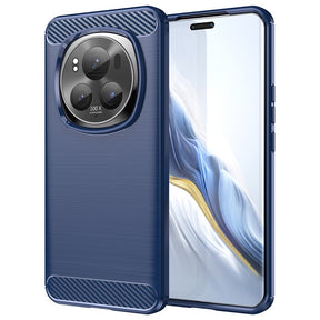 Противоударен Калъф за Honor Magic 6 Pro, Premium Carbon Case, Син