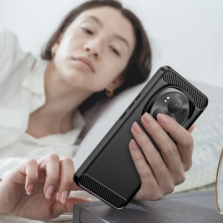 Противоударен Калъф за Honor Magic 6 Pro, Premium Carbon Case, Черен (6)
