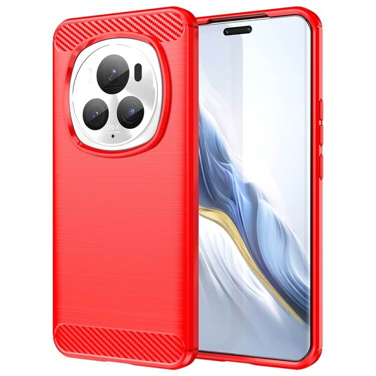 Противоударен Калъф за Honor Magic 6 Pro, Premium Carbon Case, Червен