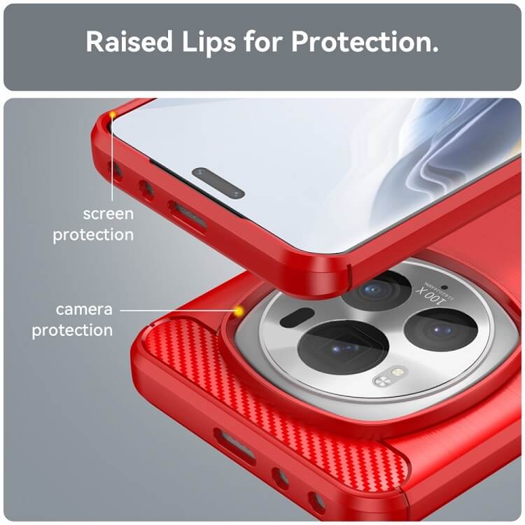 Противоударен Калъф за Honor Magic 6 Pro, Premium Carbon Case, Червен (6)