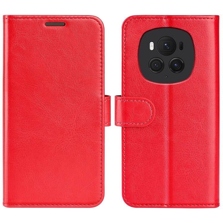 Кожен Калъф с Джобове за Honor Magic 6 Pro, Wallet Book Case, Червен