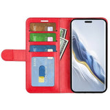 Кожен Калъф с Джобове за Honor Magic 6 Pro, Wallet Book Case, Червен (3)