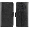 Кожен Калъф с Джобове за Honor Magic 6 Pro, Wallet Book Case, Черен