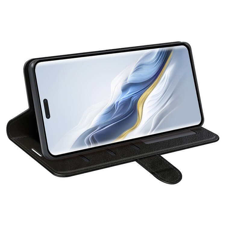 Кожен Калъф с Джобове за Honor Magic 6 Pro, Wallet Book Case, Черен (4)