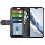 Кожен Калъф с Джобове за Honor Magic 6 Pro, Wallet Book Case, Черен (3)