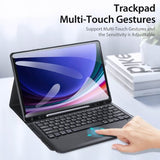 Калъф с Клавиатура за Samsung Tab S9 FE Plus, Dux Ducis Touchpad Keyboard Leather Case, Черен (6)
