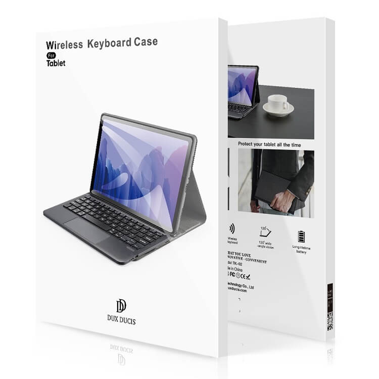 Калъф с Клавиатура за Samsung Tab S9 FE Plus, Dux Ducis Touchpad Keyboard Leather Case, Черен (7)