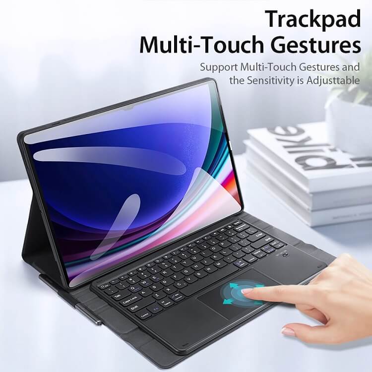 Калъф с Клавиатура за Samsung Tab S10/S9 Ultra 14.6", Dux Ducis Touchpad Keyboard Case, Черен (6)
