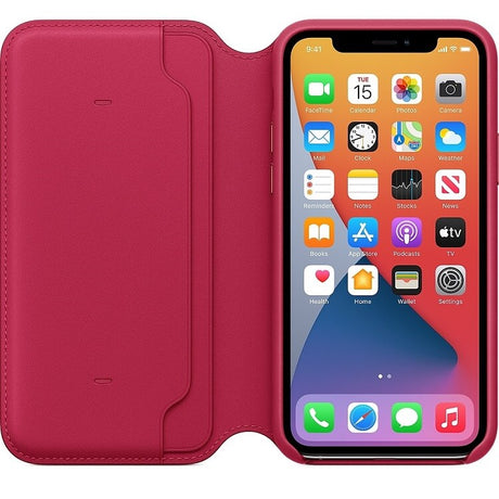 Оригинален Калъф от Естествена Кожа за iPhone 11 Pro, Apple Leather Folio MY1K2ZM/A, Червен (2)
