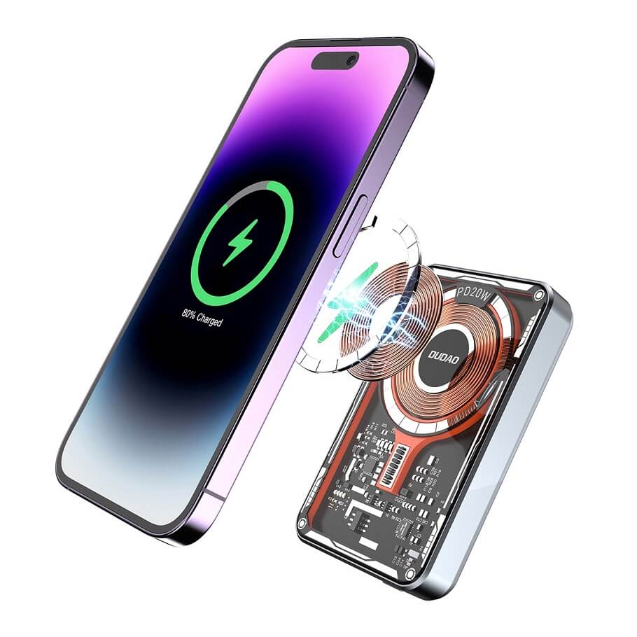 Magsafe Външна Батерия за iPhone, Dudao TGK1, Черен (2)