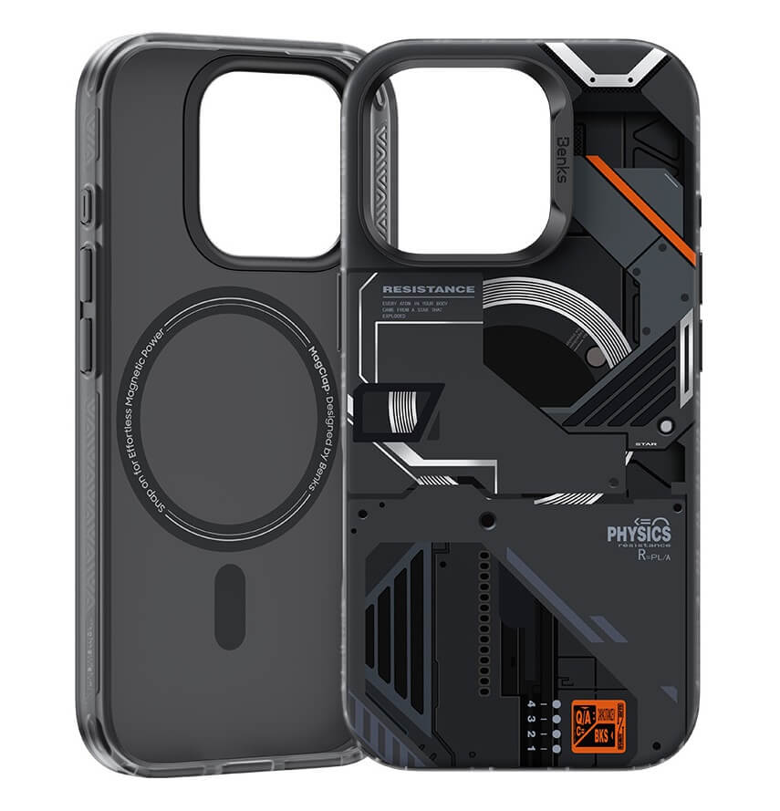 Magsafe Калъф за iPhone 16 Pro Max, Benks Magnetic Mecha Case, Черен (2)