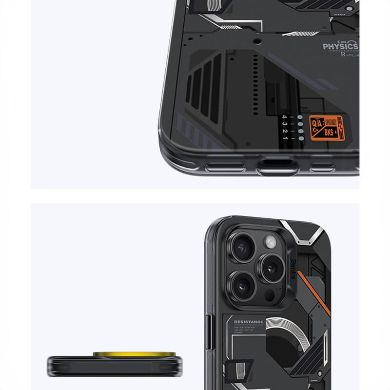 Magsafe Калъф за iPhone 16, Benks Magnetic Mecha Case, Черен (4)