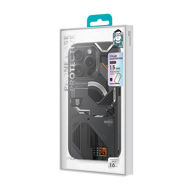 Magsafe Калъф за iPhone 16, Benks Magnetic Mecha Case, Черен (5)