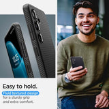 Противоударен Силиконов Калъф за Samsung S24 FE, Spigen Liquid Air Case, Черен (8)