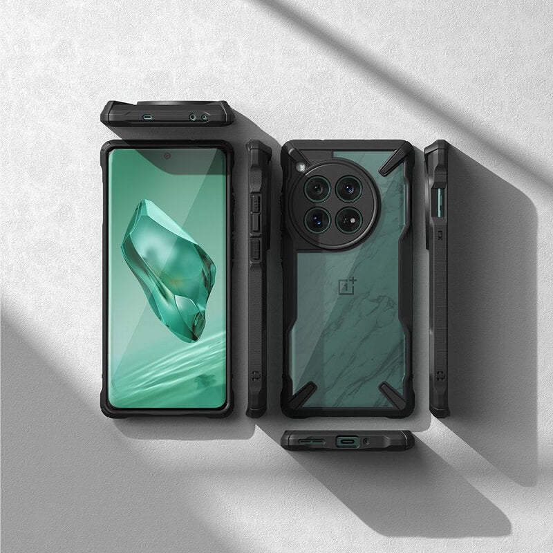 Противоударен Хибриден Калъф за Oneplus 12, Ringke Fusion X Case, Черен (4)