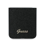 Блестящ Калъф за Samsung Z Flip 7 FE/Z Flip 6, Guess Glitter Script Case, Черен (4)