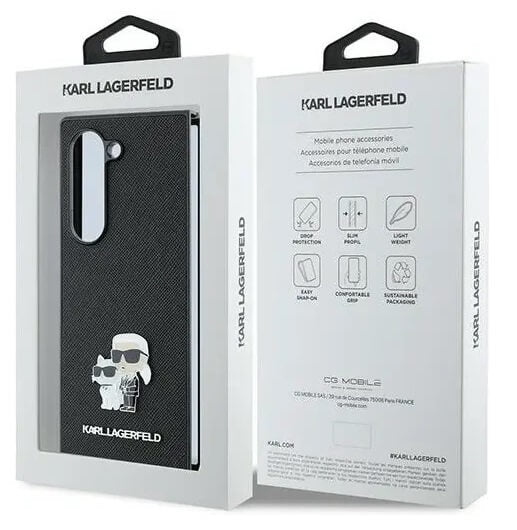 Калъф за Samsung Z Fold 6, Karl Lagerfeld Saffiano Metal PIN Case, Черен (7)