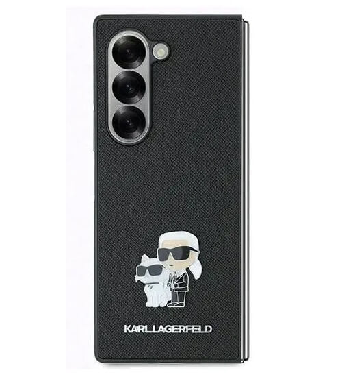 Калъф за Samsung Z Fold 6, Karl Lagerfeld Saffiano Metal PIN Case, Черен (2)