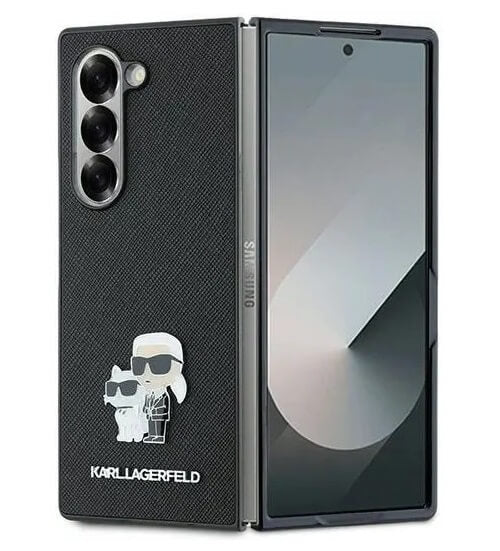 Калъф за Samsung Z Fold 6, Karl Lagerfeld Saffiano Metal PIN Case, Черен
