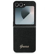 Блестящ Калъф за Samsung Z Flip 7 FE/Z Flip 6, Guess Glitter Script Case, Черен