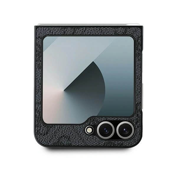 Кожен Калъф за Samsung Z Flip 7 FE/Z Flip 6, Guess Leather 4G Metal Logo Case, Черен (6)