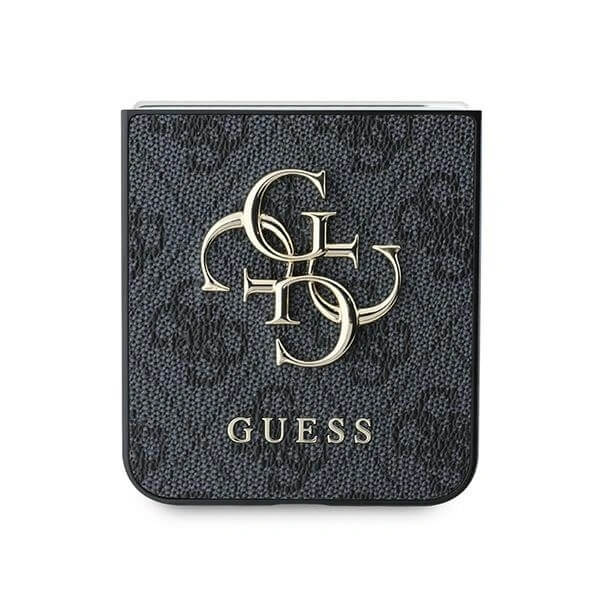 Кожен Калъф за Samsung Z Flip 7 FE/Z Flip 6, Guess Leather 4G Metal Logo Case, Черен (4)