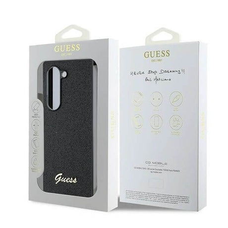 Блестящ Калъф за Samsung Z Fold 6, Guess Glitter Script Case, Черен (7)