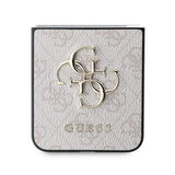 Кожен Калъф за Samsung Z Flip 7 FE/Z Flip 6, Guess Leather 4G Metal Logo Case, Розов (4)