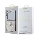Кожен Калъф за Samsung Z Flip 7 FE/Z Flip 6, Guess Leather 4G Metal Logo Case, Розов (8)