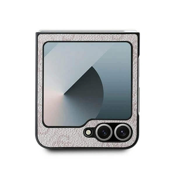 Кожен Калъф за Samsung Z Flip 7 FE/Z Flip 6, Guess Leather 4G Metal Logo Case, Розов (6)