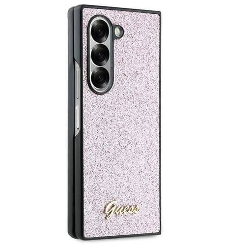 Блестящ Калъф за Samsung Z Fold 6, Guess Glitter Script Case, Розов (2)