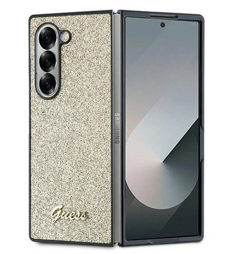 Блестящ Калъф за Samsung Z Fold 6, Guess Glitter Script Case, Златист