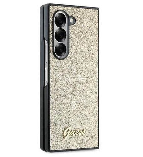 Блестящ Калъф за Samsung Z Fold 6, Guess Glitter Script Case, Златист (2)