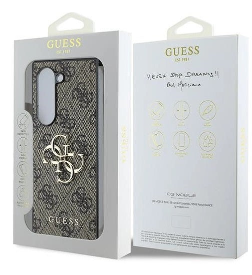 Кожен Калъф за Samsung Z Fold 6, Guess Leather 4G Metal Logo Case, Кафяв (7)