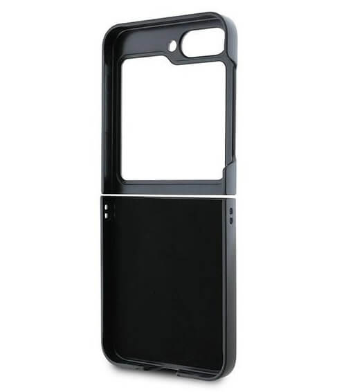 Кожен Калъф за Samsung Z Flip 7 FE/Z Flip 6, Karl Lagerfeld Saffiano Metal PIN Case, Черен (7)